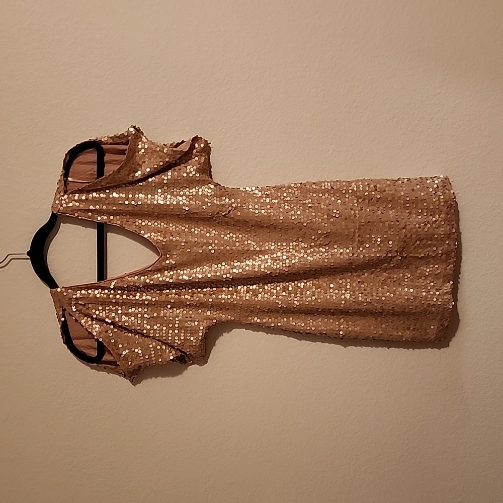 Rose Gold Sequin Party Dress